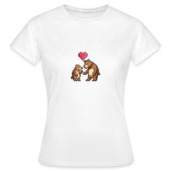 La saga de l’ours - LOVING - T-shirt Femme - blanc - Devant - AI Model Female 172 dark (172cm)