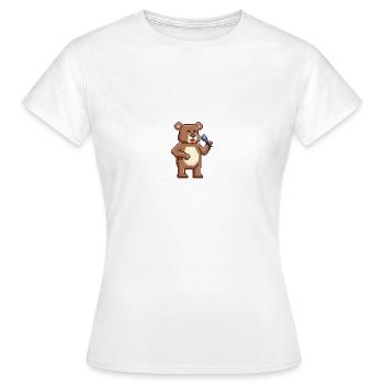 La saga de l’ours - CHANT - T-shirt Femme - blanc - Devant - AI Model Female 172 dark (172cm)