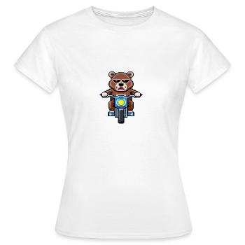 La saga de l’ours - MOTO - T-shirt Femme - blanc - Devant - AI Model Female 172 dark (172cm)
