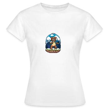 La saga de l’ours - HIKE - T-shirt Femme - blanc - Devant - AI Model Female 172 dark (172cm)