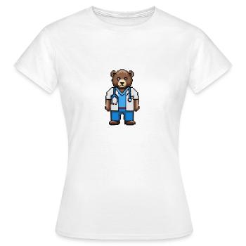La saga de l’ours - DOCTEUR - T-shirt Femme - blanc - Devant - AI Model Female 172 dark (172cm)