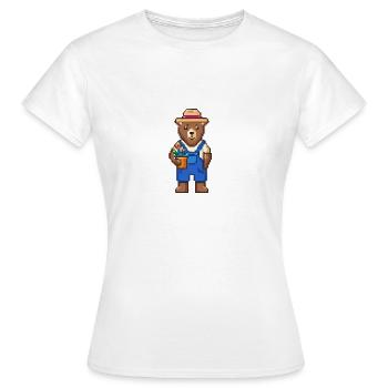 La saga de l’ours - GARDEN - T-shirt Femme - blanc - Devant - AI Model Female 172 dark (172cm)