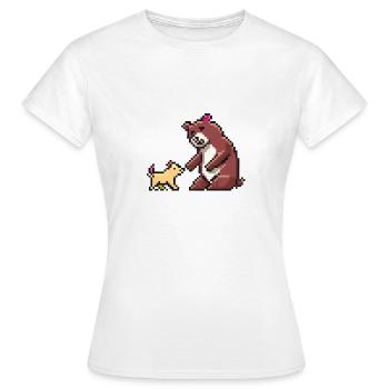 La saga de l’ours - CHIEN - T-shirt Femme - blanc - Devant - AI Model Female 172 dark (172cm)