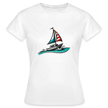 Navigation en bateau - T-shirt Femme - blanc - Devant - AI Model Female 172 dark (172cm)