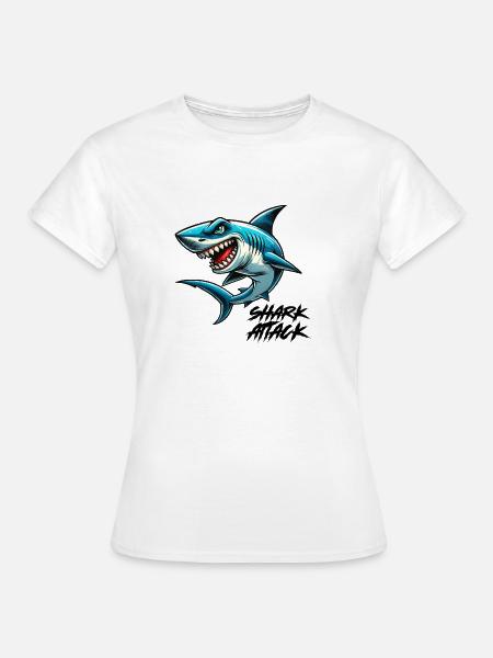 shark attack - Frauen T-Shirt - Weiß