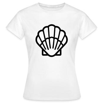 Muschel - Frauen T-Shirt - Weiß - Vorne - AI Model Female 172 dark (172cm)