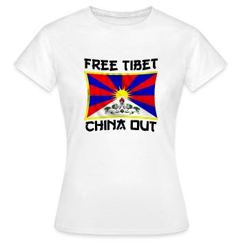 free Tibet - Women's T-Shirt - white - Front - AI Model Female 172 dark (172cm)