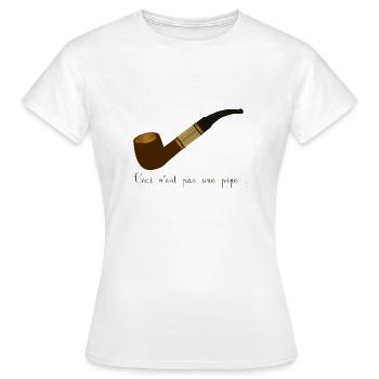 ceci n'est pas une pipe - T-shirt Femme - blanc - Devant - AI Model Female 172 dark (172cm)