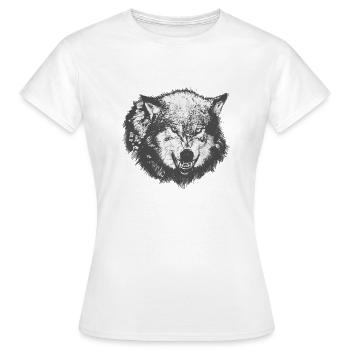 Wolf - Frauen T-Shirt - Weiß - Vorne - AI Model Female 172 dark (172cm)