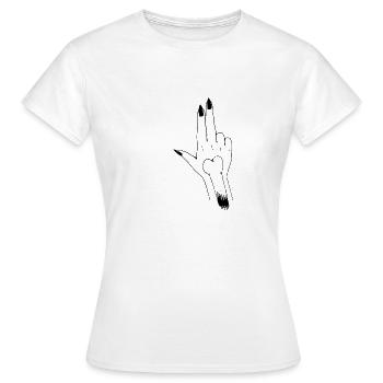 Main old school - T-shirt Femme - blanc - Devant - AI Model Female 172 dark (172cm)