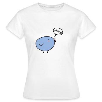 bande dessinée d'oiseaux Chirp - T-shirt Femme - blanc - Devant - AI Model Female 172 dark (172cm)