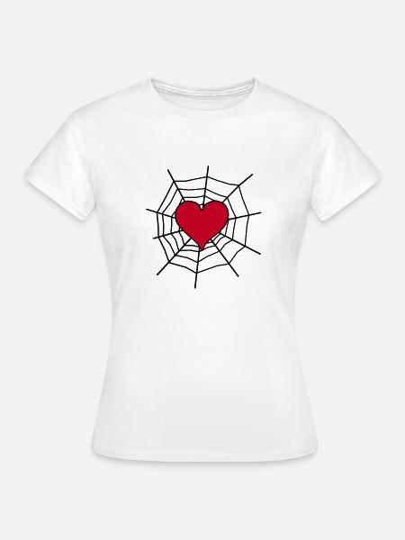 Herz im Netz - Frauen T-Shirt - Weiß