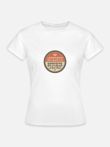 AUTHENTIC BUTCHER - FLEISCHER - Frauen T-Shirt - Weiß