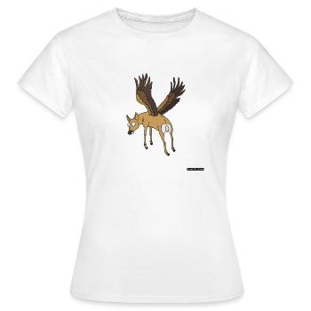 fliegende Hirsche - Frauen T-Shirt - Weiß - Vorne - AI Model Female 172 dark (172cm)