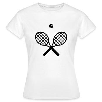 Raquettes de tennis - T-shirt Femme - blanc - Devant - AI Model Female 172 dark (172cm)