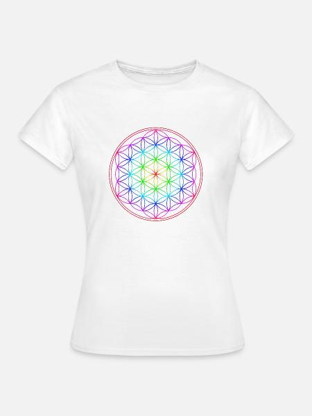 Blume des Lebens - Schutz Symbol - Energetisierung - Frauen T-Shirt - Weiß