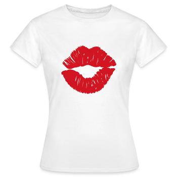 Kisses de - Frauen T-Shirt - Weiß - Vorne - AI Model Female 172 dark (172cm)
