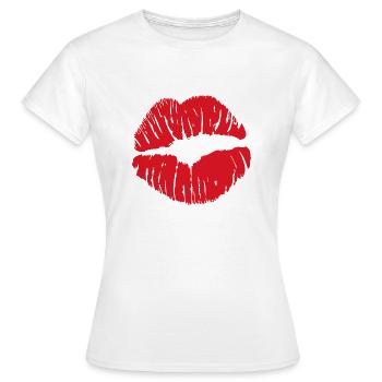 Kisses de - Frauen T-Shirt - Weiß - Vorne - AI Model Female 172 dark (172cm)