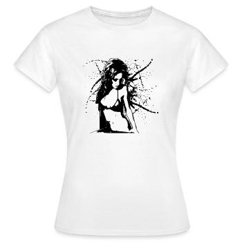 Hot Girl (Black White Edition) schwarz weiss - Frauen T-Shirt - Weiß - Vorne - AI Model Female 172 dark (172cm)
