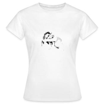 Dessin "sexy beauty on chair" en noir et blanc - T-shirt Femme - blanc - Devant - AI Model Female 172 dark (172cm)