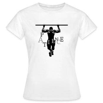 Patience Gym Fitness - Frauen T-Shirt - Weiß - Vorne - AI Model Female 172 dark (172cm)