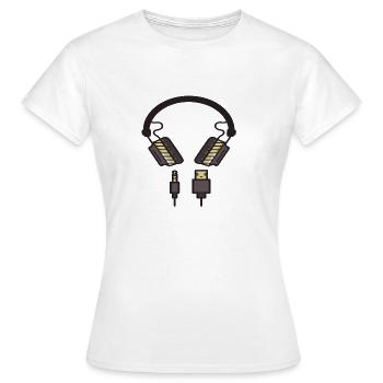 Love Music - Vrouwen T-shirt - wit - Voor - AI Model Female 172 dark (172cm)
