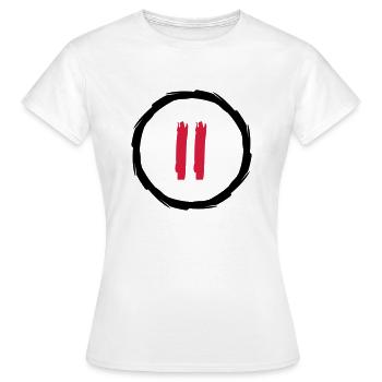 touche numéro 2 jouer musique boutons cercles anneaux - T-shirt Femme - blanc - Devant - AI Model Female 172 dark (172cm)