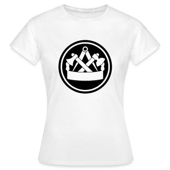 Zimmermann Zunftzeichen negativ - Frauen T-Shirt - Weiß - Vorne - AI Model Female 172 dark (172cm)