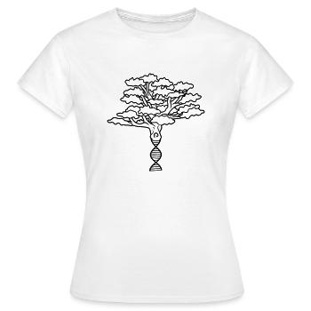 world dna dns pedigree nature heritage inherit tree - Women's T-Shirt - white - Front - AI Model Female 172 dark (172cm)