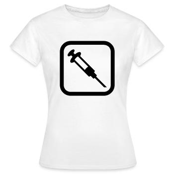 Logo de la seringue - T-shirt Femme - blanc - Devant - AI Model Female 172 dark (172cm)
