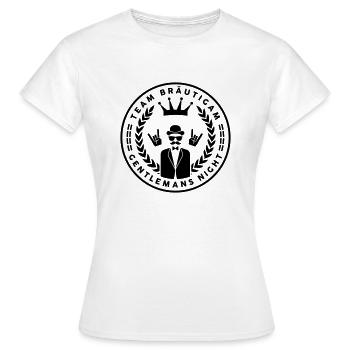 Team Bräutigam - Gentlemans night - JGA Crew - Frauen T-Shirt - Weiß - Vorne - AI Model Female 172 dark (172cm)
