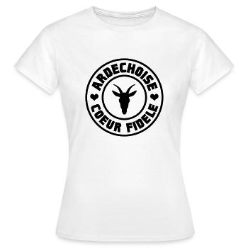 Ardéchoise coeur fidèle - T-shirt Femme - blanc - Devant - AI Model Female 172 dark (172cm)