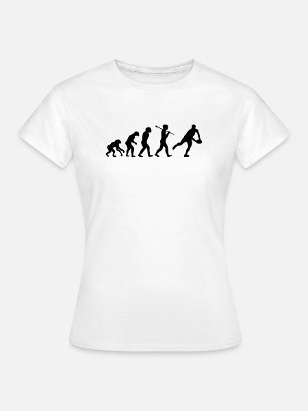 Evolution de l'homme rugbyman. - T-shirt Femme - blanc