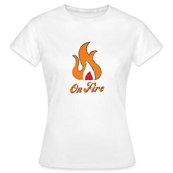 On Fire chaleur braise feu (cadeau pour un ami) - T-shirt Femme - blanc - Devant - AI Model Female 172 dark (172cm)