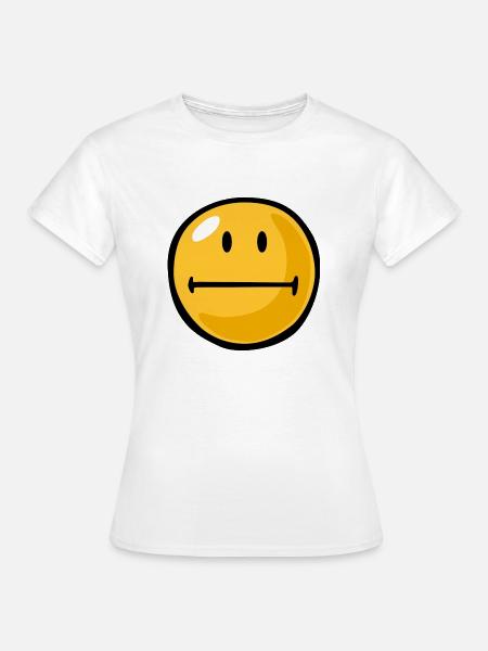 Smiley tight lipped - Frauen T-Shirt - Weiß