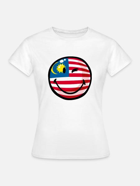 Smiley Flag Malaysia - T-shirt Femme - blanc