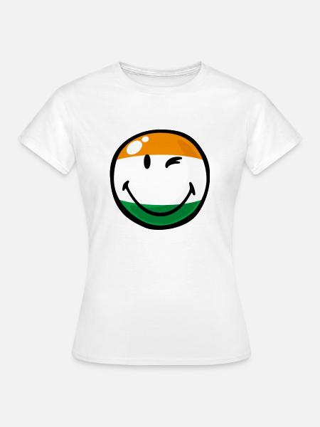 Smiley India - Frauen T-Shirt - Weiß