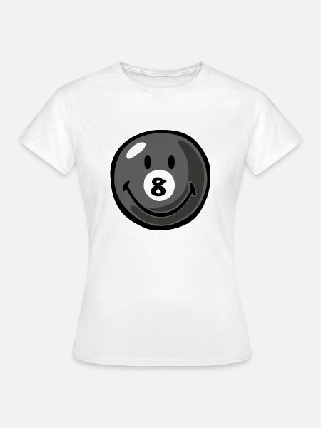 Smiley Pool Ball 8 - Frauen T-Shirt - Weiß