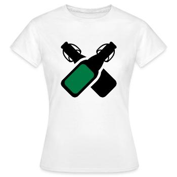 Alkohol - Bierflaschen - Frauen T-Shirt - Weiß - Vorne - AI Model Female 172 dark (172cm)
