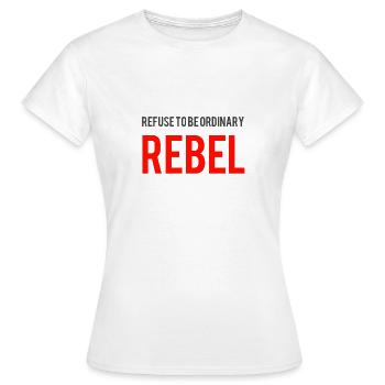 REBEL - Women's T-Shirt - white - Front - AI Model Female 172 dark (172cm)