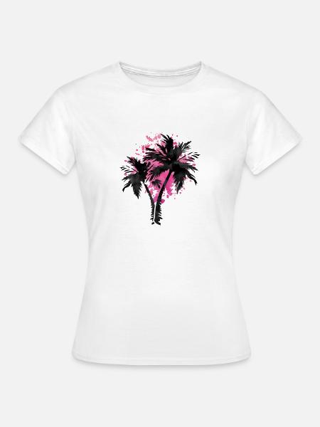 palm pink - Frauen T-Shirt - Weiß