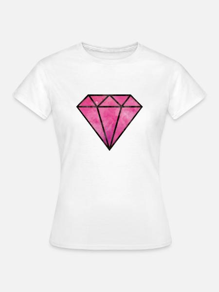 diamond pink - Frauen T-Shirt - Weiß