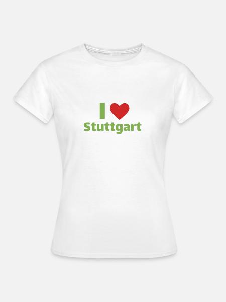 Ich liebe Stuttgart - Meine Stadt mit Herz - Frauen T-Shirt - Weiß