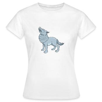 Loup de dessin animé - T-shirt Femme - blanc - Devant - AI Model Female 172 dark (172cm)