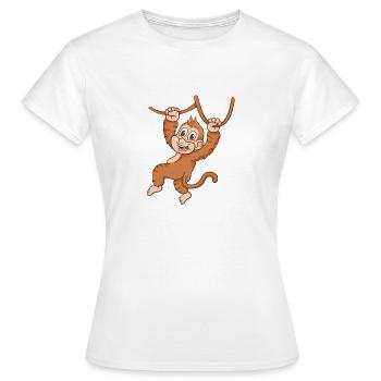 Singe de dessin animé - T-shirt Femme - blanc - Devant - AI Model Female 172 dark (172cm)