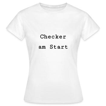 Checker am Start - Frauen T-Shirt - Weiß - Vorne - AI Model Female 172 dark (172cm)