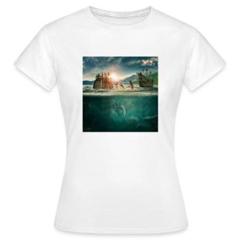 Underwater world of imagination - Women's T-Shirt - white - Front - AI Model Female 172 dark (172cm)