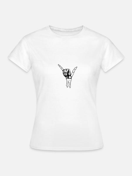 Shaka Skeleton Hand - Frauen T-Shirt - Weiß