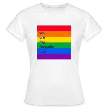 Tu es mon cadeau LGBT Gay Pride préféré - T-shirt Femme - blanc - Devant - AI Model Female 172 dark (172cm)