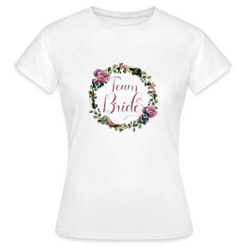 Team Bride Florkranz Cercle personnalisable - T-shirt Femme - blanc - Devant - AI Model Female 172 dark (172cm)